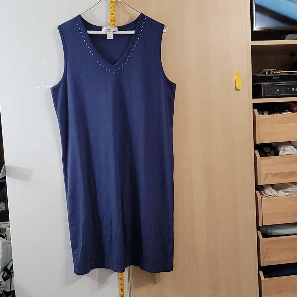 Norton Studio‎ Woman, Jersey Tank Style Dress Blue 2X - Gently Preloved